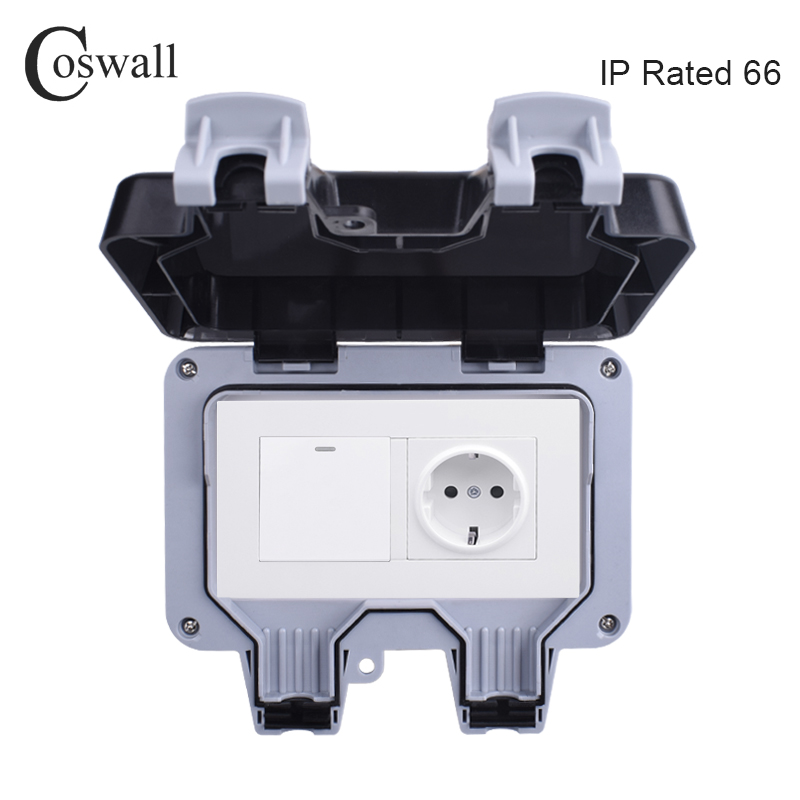 Outdoor Power Outlet Weatherproof - Coswall IP66 Chống Chịu Thời Tiết