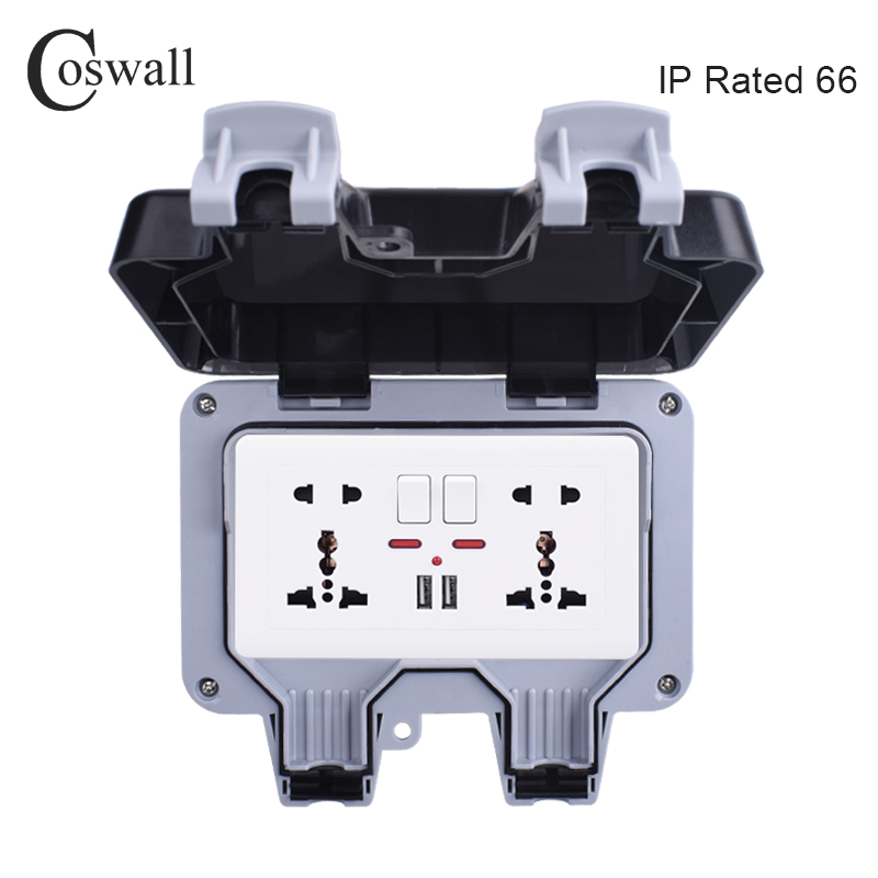 Outdoor Power Outlet Weatherproof - Coswall IP66 Chống Chịu Thời Tiết