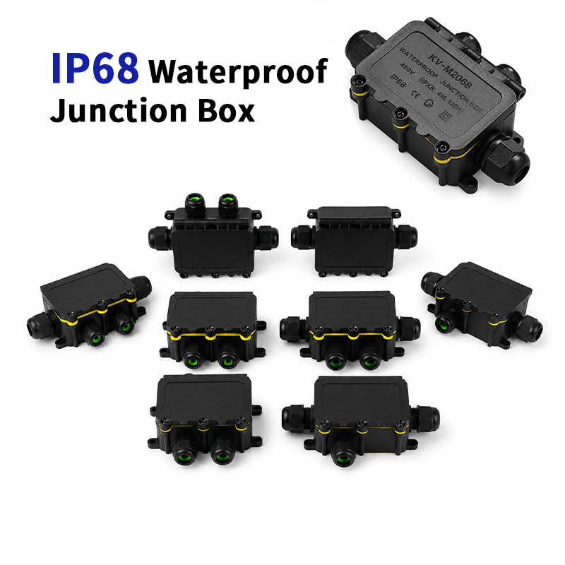 Outdoor Power Outlet Box - IP68 Waterproof Junction Box 2-8 Way