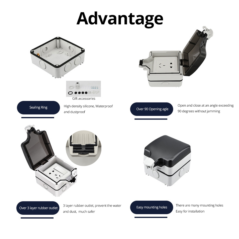 Wallpad IP66 Dustproof Waterpr - đánh giá và giá Outdoor Power Outlet Weatherproof