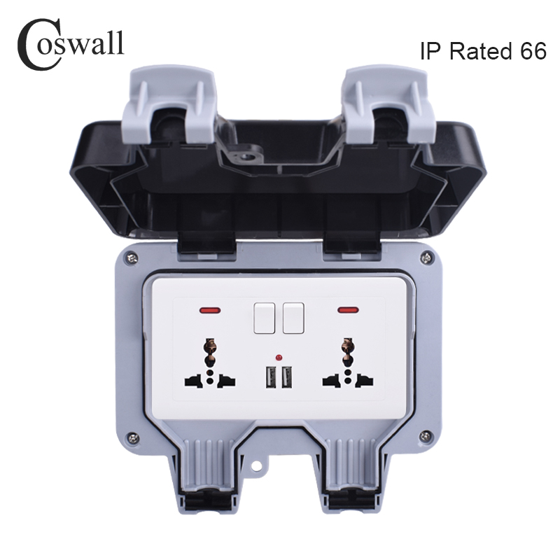 Coswall IP66 Chống Chịu Thời T - đánh giá và giá Outdoor Power Outlet Weatherproof