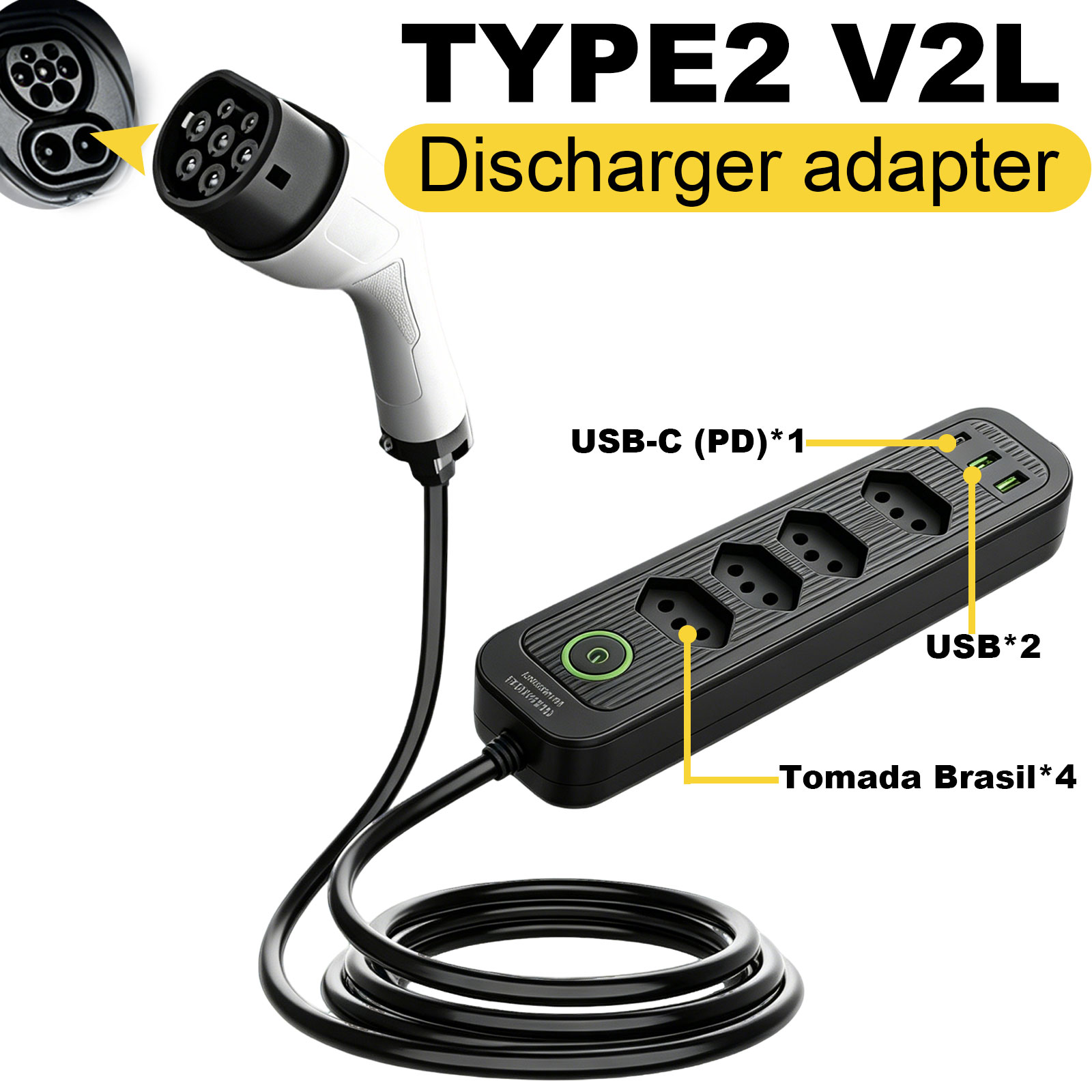 Type2 V2L Discharge Adapter 16 - đánh giá và giá Outdoor Power Rack