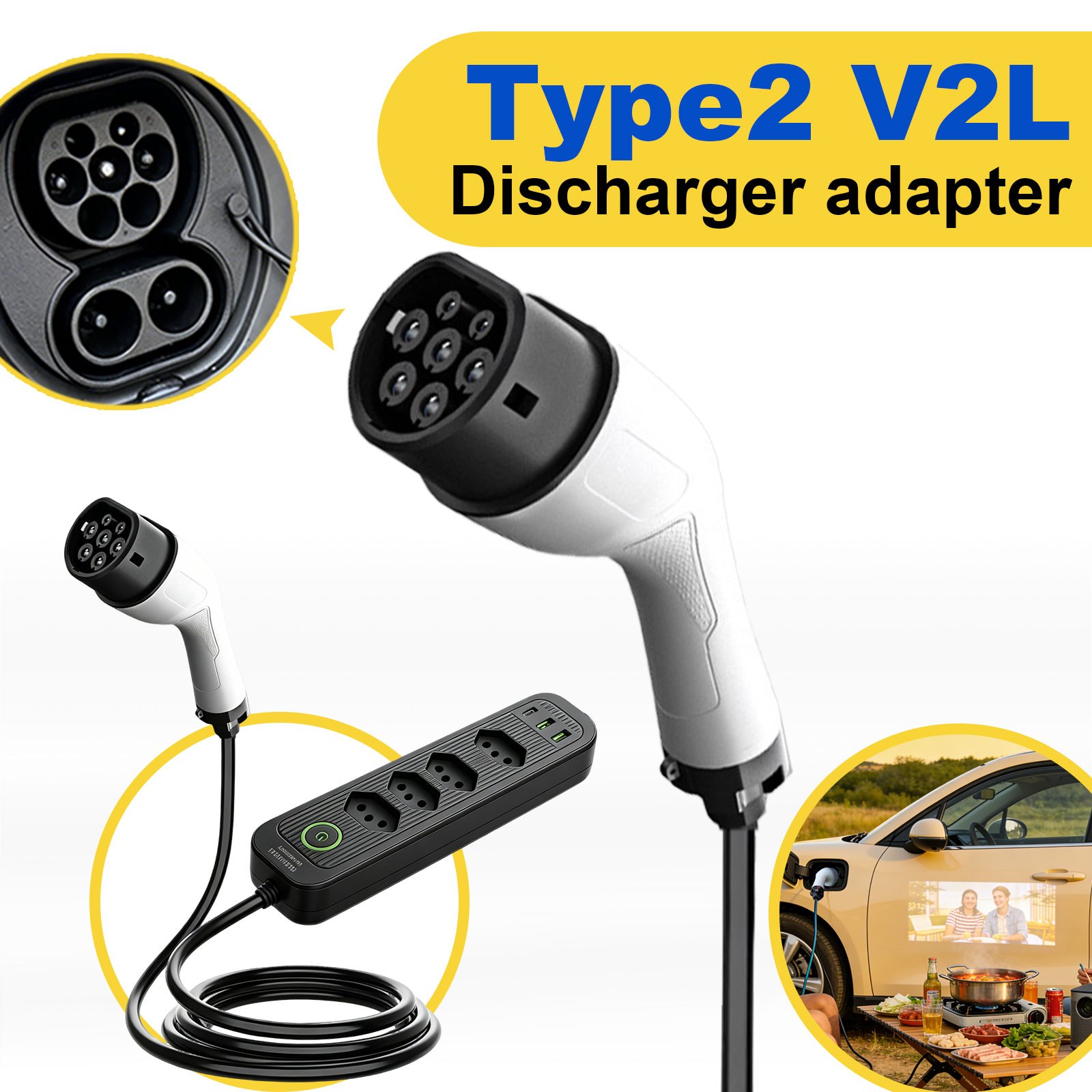 Type2 V2L Discharge Adapter 16 - đánh giá và giá Outdoor Power Rack