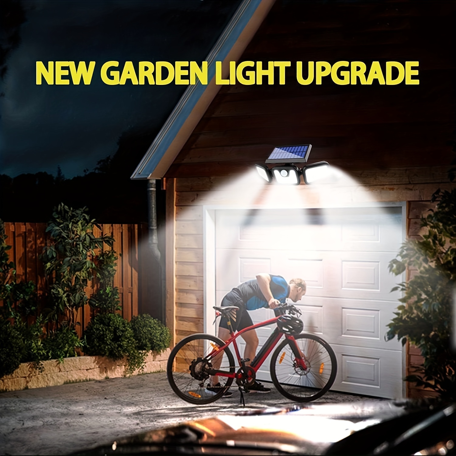 74 LED Solar Powered Motion Se - đánh giá và giá Outdoor Power Garage