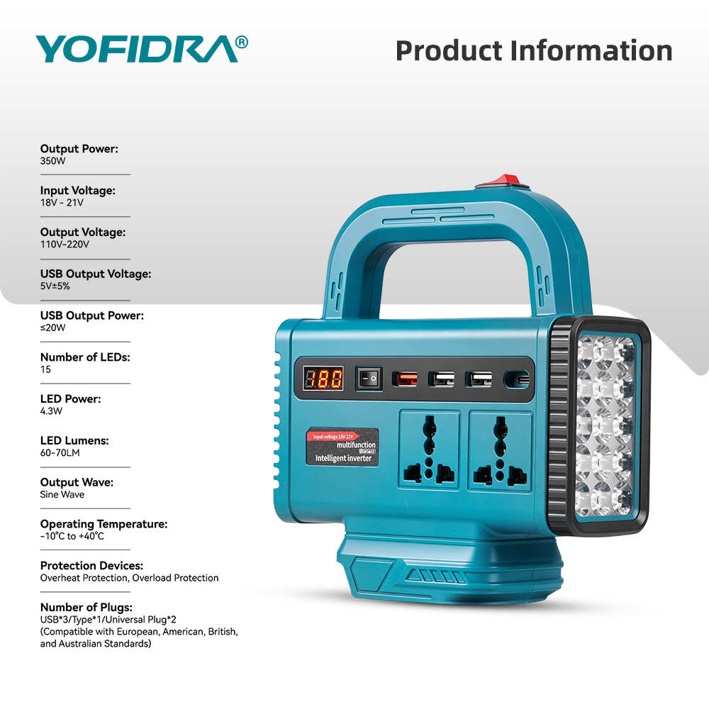 YOFIDRA 220V Portable Power In - đánh giá và giá Outdoor Power Inverter