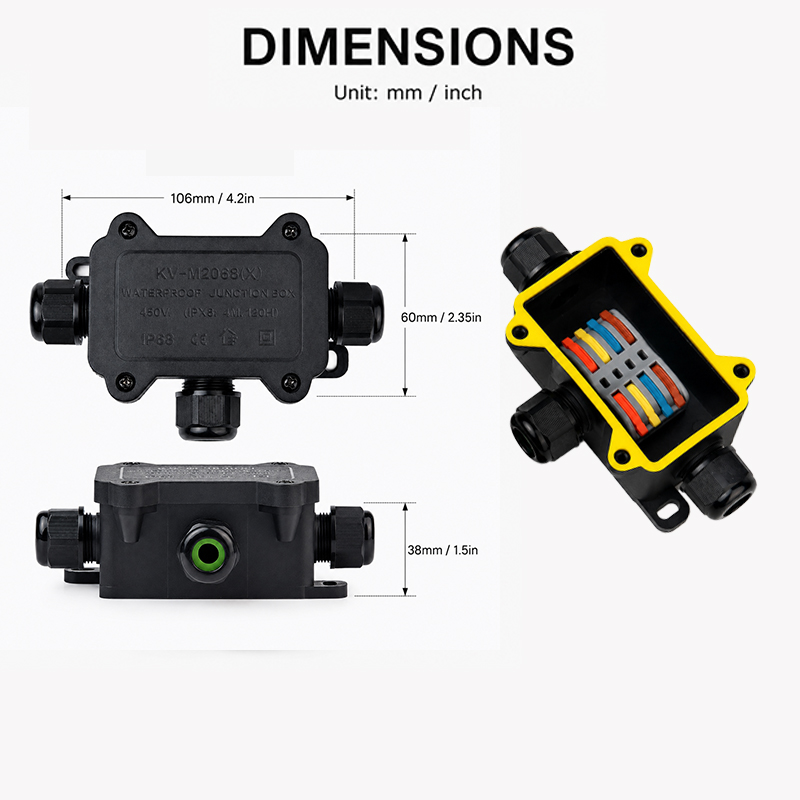 IP68 Waterproof Junction Box 2 - đánh giá và giá Outdoor Power Outlet Box