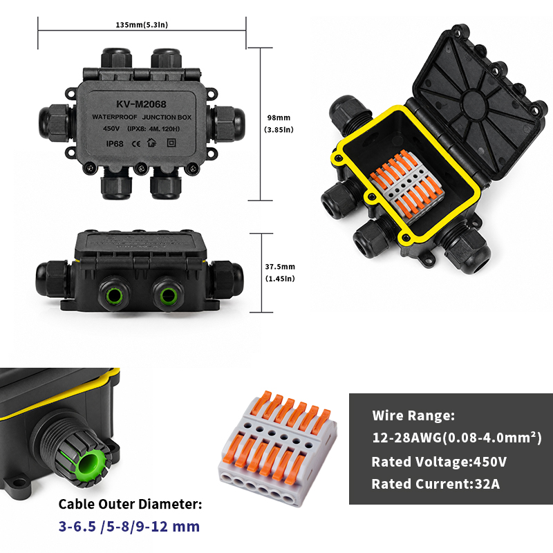 IP68 Waterproof Junction Box 2 - đánh giá và giá Outdoor Power Outlet Box