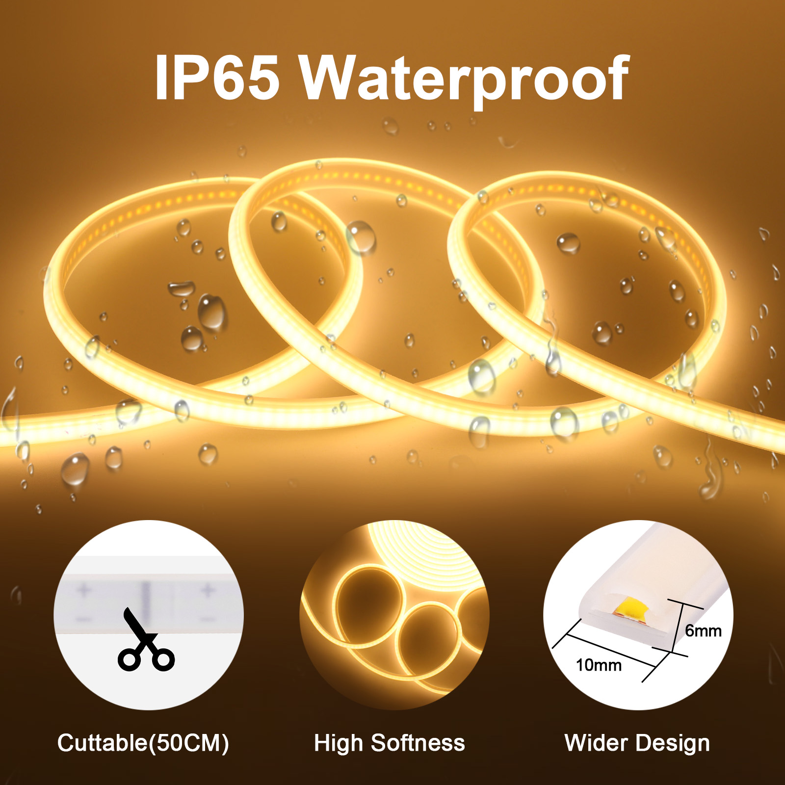 Dimmable COB LED Strip Light 2 - đánh giá và giá Outdoor Power Strip Weatherproof
