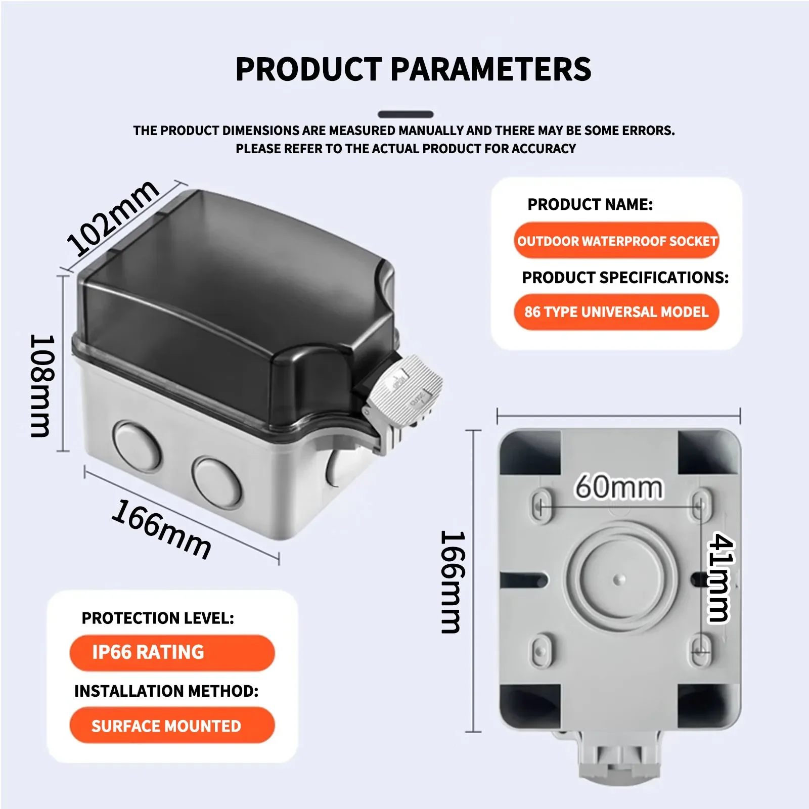 IP66 Industrial Grade Outdoor  - đánh giá và giá Outdoor Power Outlet Weatherproof
